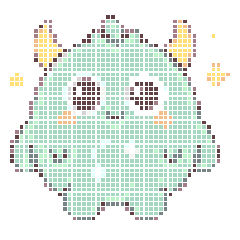 Soft and cute mint green monsters, adorable and healing cartoon characters