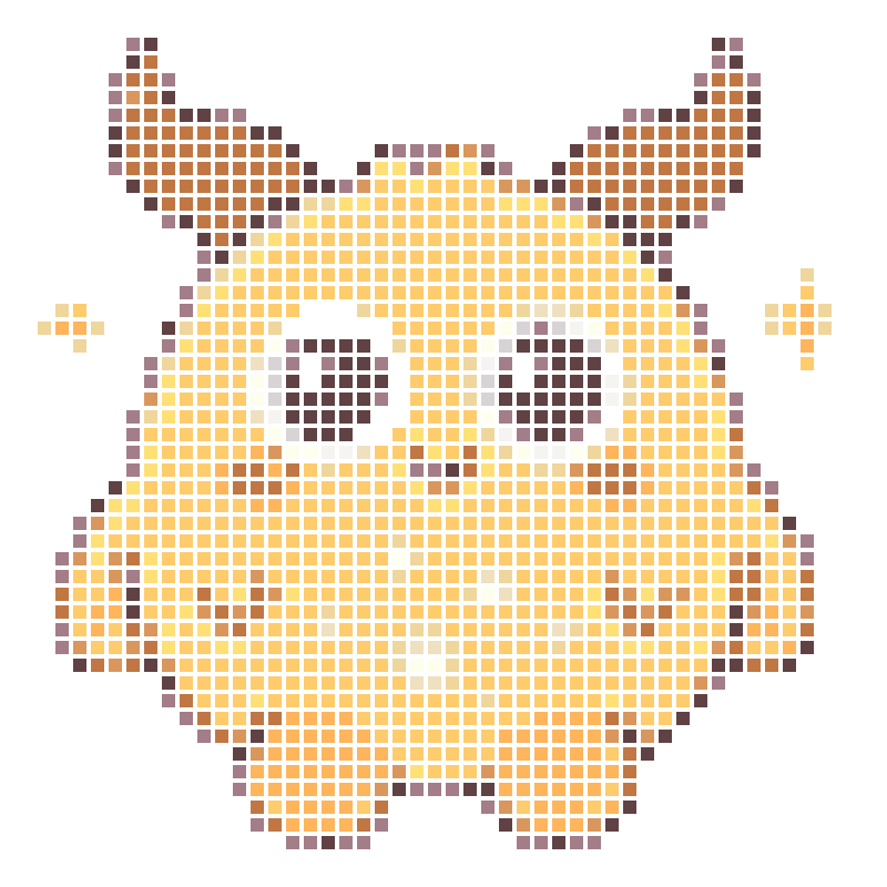 Round and star-shaped horned little monster—soft and adorable
