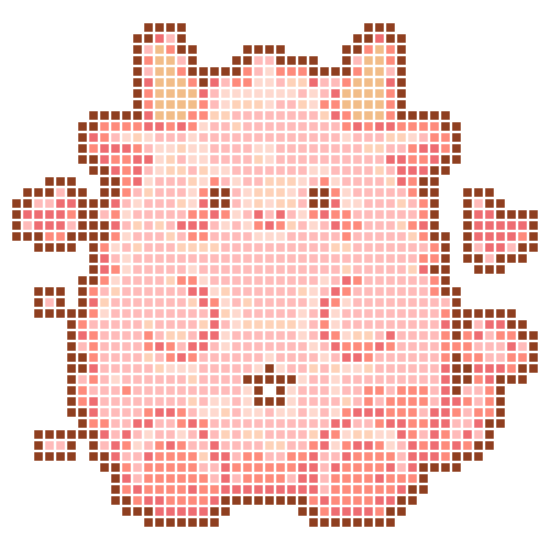 Soft and cute pink monsters, adorable and healing cartoon characters
