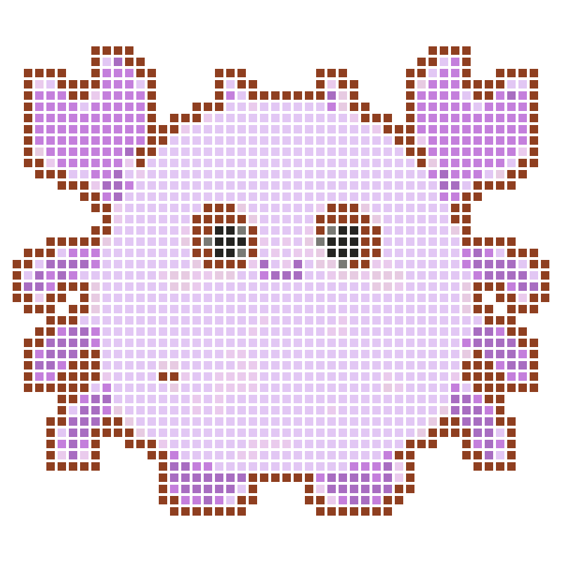 A soft, adorable, round purple cartoon little crab
