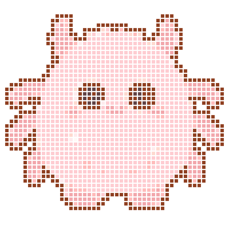 Soft and cute round pink little monster cartoon characters