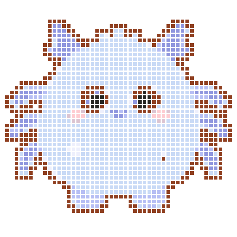 A soft, cute and healing blue cartoon monster image